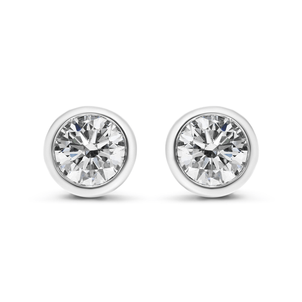Haus of Brilliance Lab Grown Diamond Classic Bezel Stud Earrings
