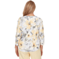 Petite Alfred Dunner Al Fresco Watercolor Floral Ruched Blouse - image 2