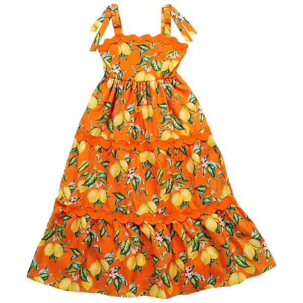 Girls (7-16) Rare Editions Sleeveless Lemon Ric Rac Maxi Dress - image 