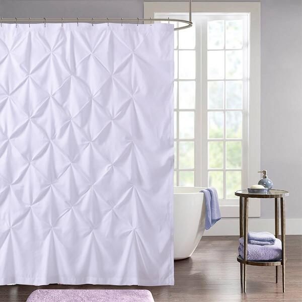 Sweet Home Collection Hudson Pintuck Fabric Shower Curtain - image 