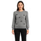 Womens Zac & Rachel Long Puff Sleeve Textured Floral Sweater - image 1