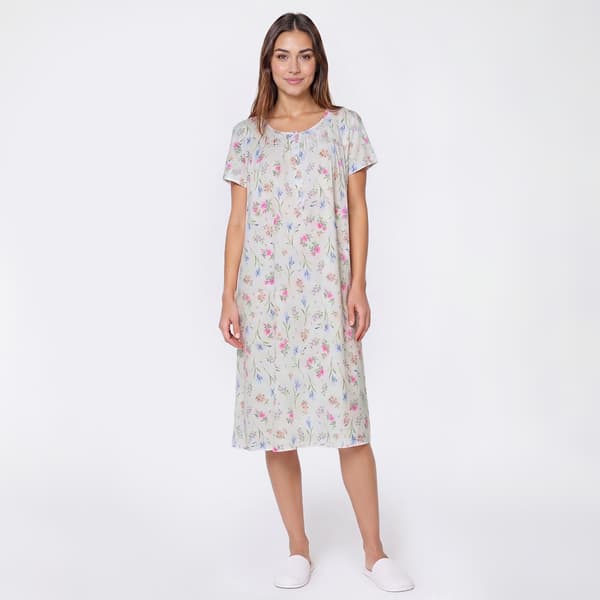 Womens Laura Ashley(R) Peached Floral Meadow Nightgown