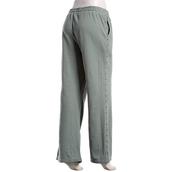 Juniors Hunter & Brown Stud Trim Wide Leg Drawstring Sweatpants
