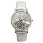 Silver-Tone Snowflake Patterned Dial Silver Strap Watch - PT10186 - image 1