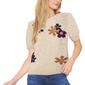 Womens Cece Short Sleeve Groovy Floral Sweater - image 1