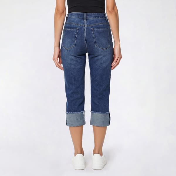 Womens d.jeans® High Rise Wide Roll Cuff Capris Jeans