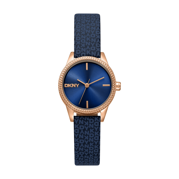 Womens DKNY Milanese Blue Strap Rose Gold-Tone Watch DK1L113P0035 - image 