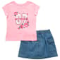 Girls (7-12) Aeropostale Flower Tee w/ Cargo Denim Skort - image 1