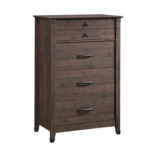 Sauder Carson Forge Four Drawer Chest - Coffee Oak