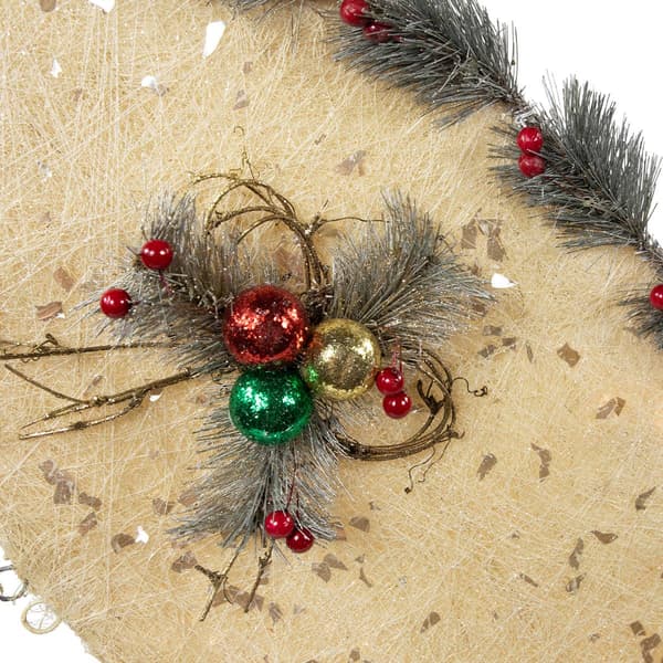 Elegant White Sisal Pre-Lit Christmas Sleigh
