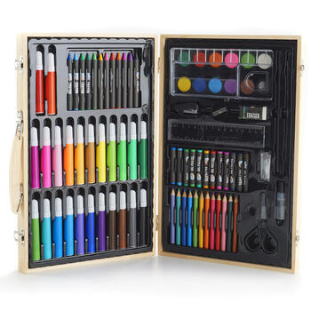Art Set 85 Piece with Built-in Wooden Easel, 2 Drawing Pad, Art Supplies in  Por