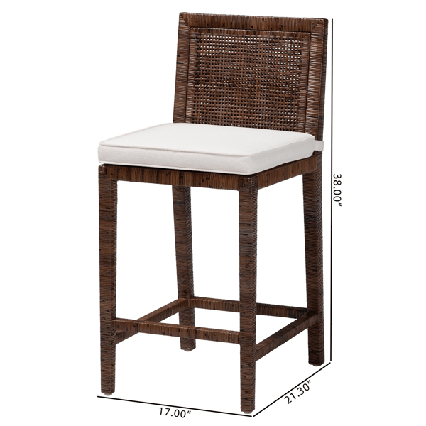 bali & pari Sofia Mahogany Wood Counter Stool