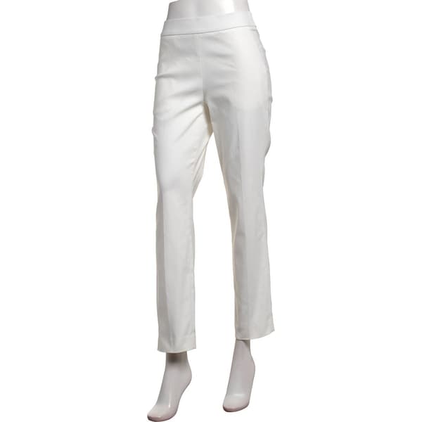 Womens Kasper Pull On Slash Pocket Straight Crop Dress Pants - image 