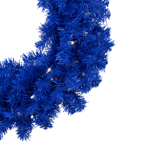 Northlight 24in. Royal Blue Pre-Lit Pine Christmas Wreath