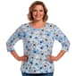 Plus Size Emily Daniels 3/4 Sleeve Floral Brunnera Blouse - image 1