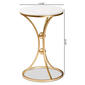 Baxton Studio Tarmon Gold Metal End Table w/ Marble Tabletop - image 8