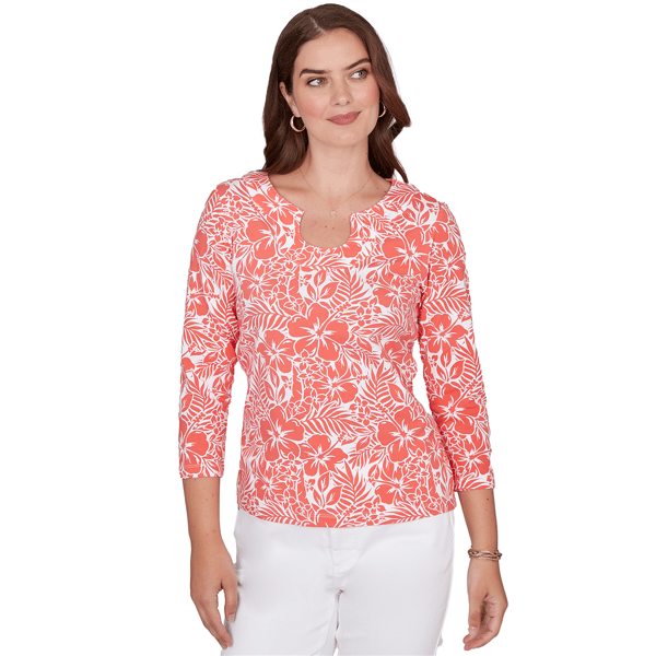 Petites Heart''s of Palm Printed Essentials Printed Stretch Jerse - image 