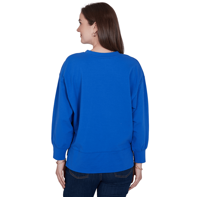 Petite Ruby Rd. Game of Luxe Game Day Graphic Terry Sweatshirt