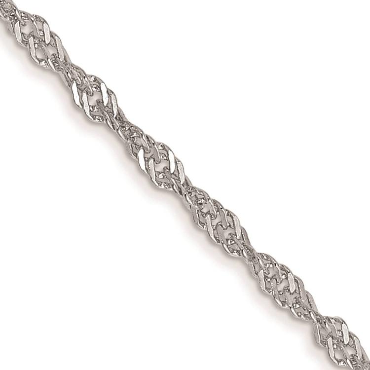 Unisex Gold Classics(tm) 1.4mm. 14k White Singapore 14in. Necklace