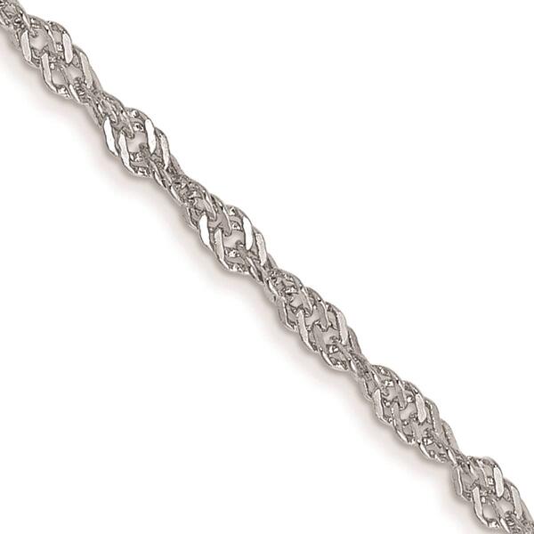 Unisex Gold Classics&#40;tm&#41; 1.4mm. 14k White Singapore 14in. Necklace - image 