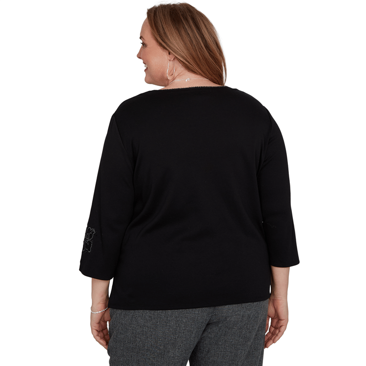 Plus Size Alfred Dunner Dinner Theater Shimmer Floral Blouse