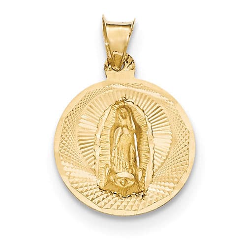 Gold Classics&#40;tm&#41; 14kt. Polished Lady of Guadalupe Circle - image 
