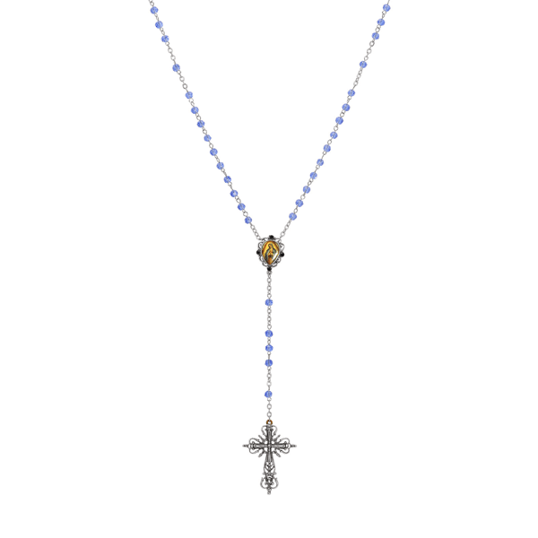 Symbols of Faith Filigree Cross Lady of Gualalupe Beaded Rosary - image 