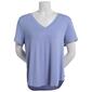 Petite Jessica Simpson Short Sleeve Solid V-Neck Pajama Tee - image 2