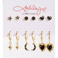 Ashley Gold-Tone Starburst/Star/Heart Drop Hoop Earring Set - image 1