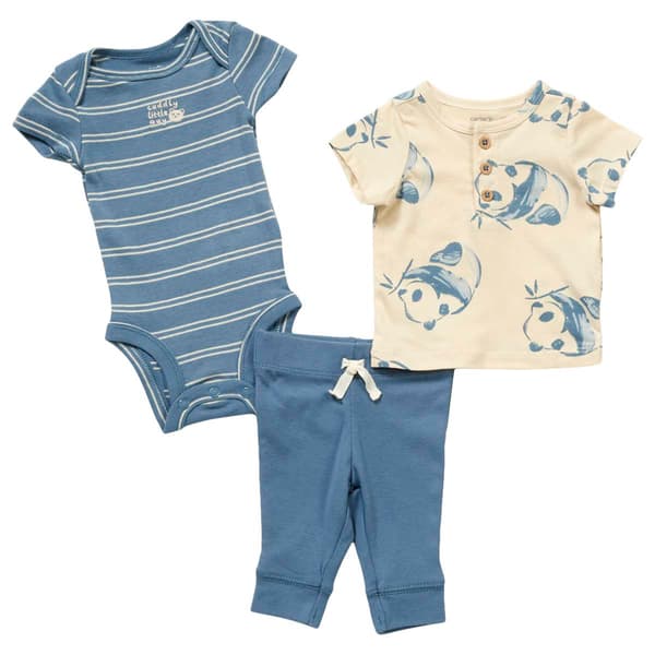 Baby Boy &#40;NB-12M&#41; Carter's&#40;R&#41; 3pc. Cuddly Panda Pants Set - image 