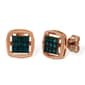 Radiant Rainbow™ Rose Gold 1/4ctw. Blue Diamond Stud Earrings - image 3
