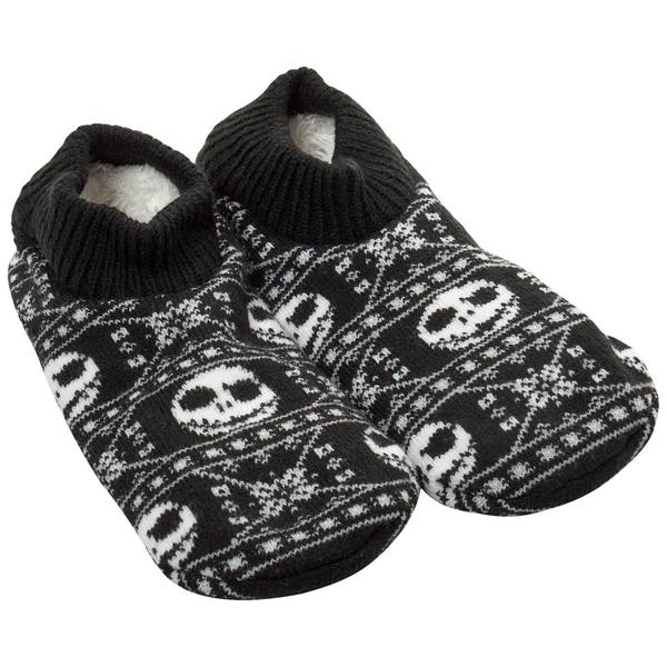 Womens Fuzzy Babba Cuffer Nightmare Before Xmas Slipper Socks - image 