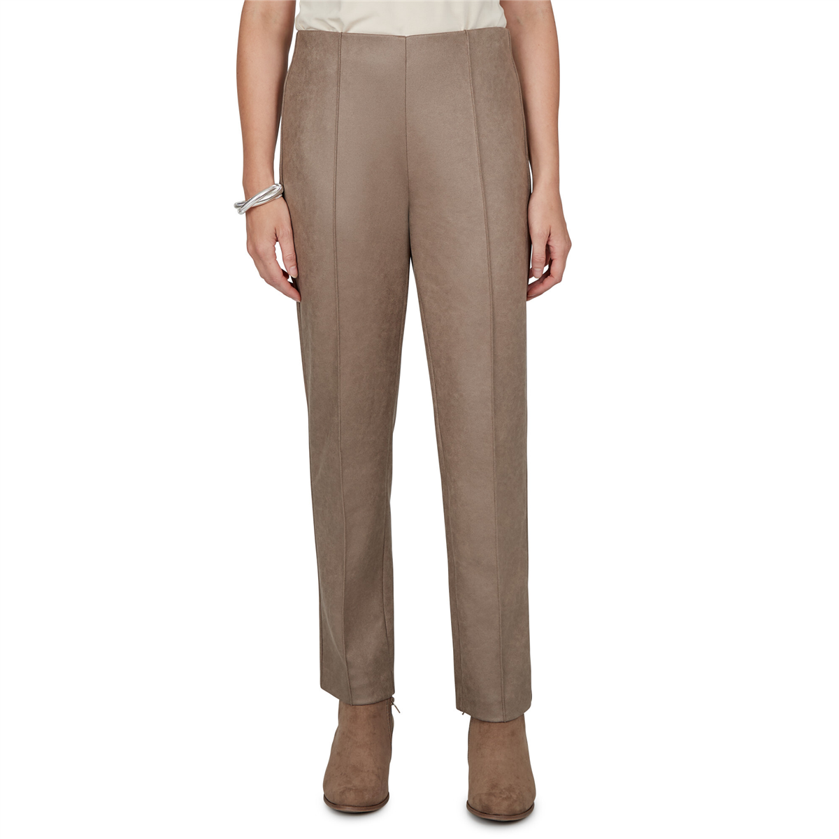 Petite Ruby Rd. Mythical Front Seam Suede Ponte Pull On Pants