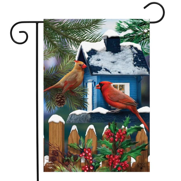 Snow Days Cardinal Garden Flag - image 
