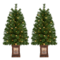 Puleo International Pre-Lit Potted Christmas Trees - Set of 2 - image 6