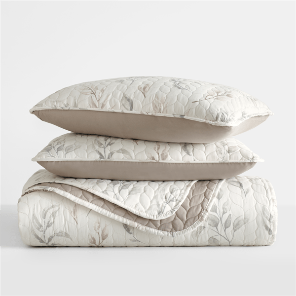 Soft Essentials Ultra Soft Botanical Reversible Quilt Set