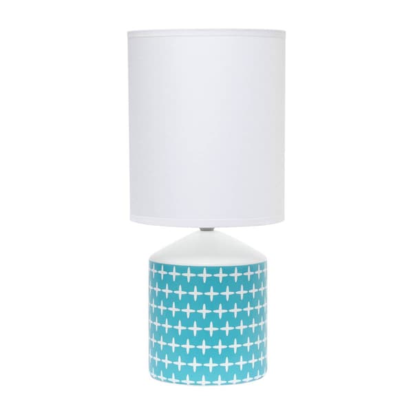 Simple Designs Blue Cross Fresh Prints Table Lamp