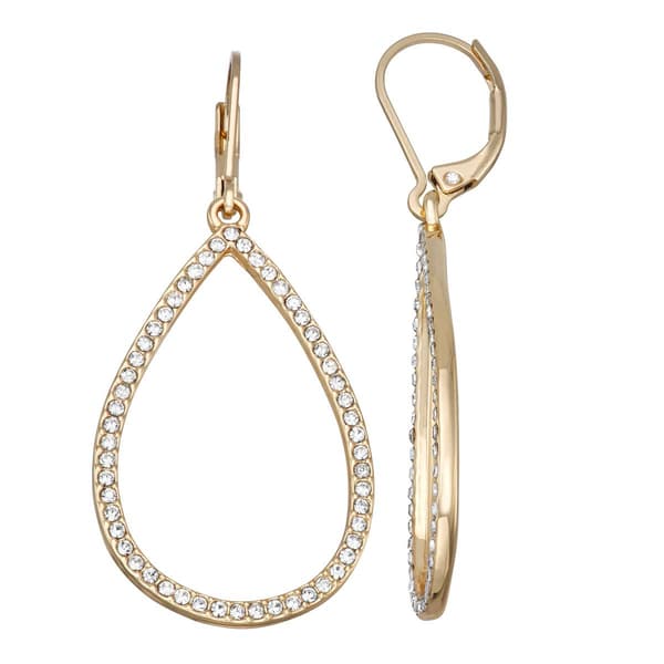 You''re Invited Gold-Tone Crystal Teardrop Earrings - image 
