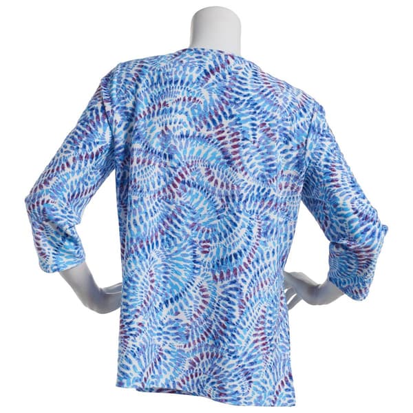 Plus Size Emily Daniels 3/4 Sleeve Jacquard Knit Top