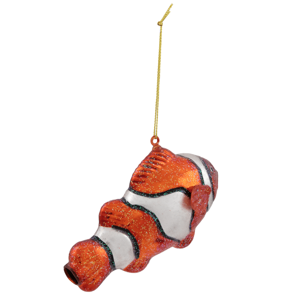 Northlight 4.75in. Glittered Clown Fish Glass Christmas Ornament