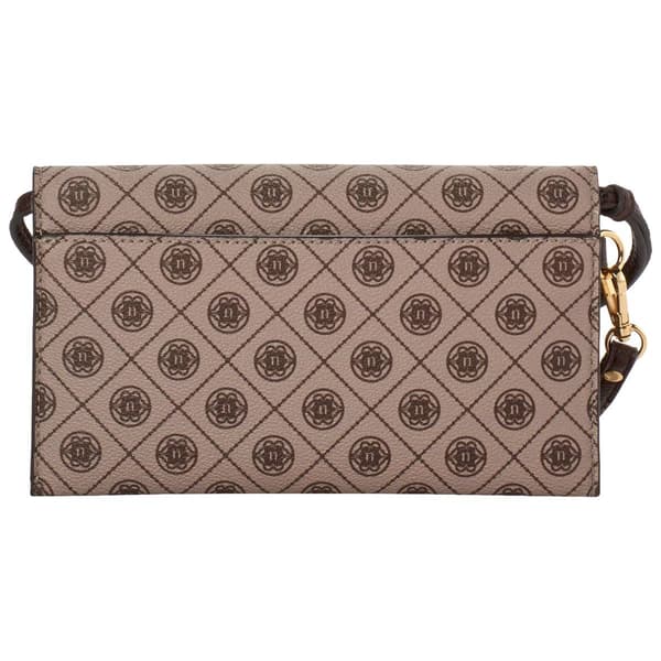 Womens Nanette Lepore Sienna Crossbody Wallet- Mushroom Medallion