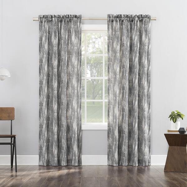 Aran Sweater-Look Room Darkening Printed Rod Pocket Curtains - image 