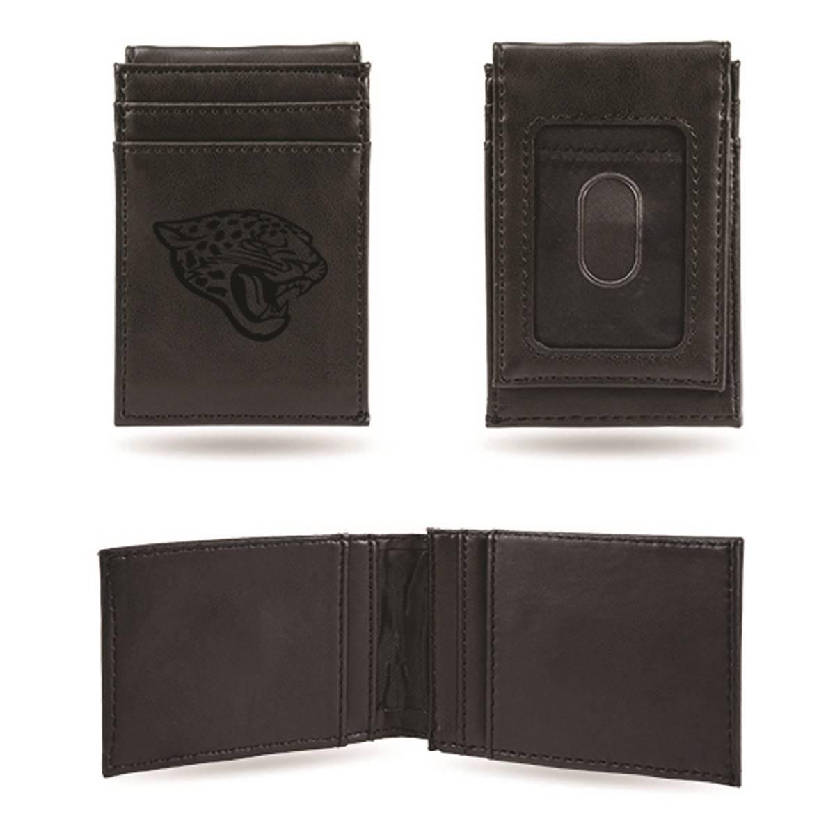 Mens NFL Jacksonville Jaguars Faux Leather Front Pocket Wallet