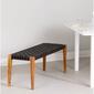 South Shore Balka Woven Matte Black Leather Bench - image 2