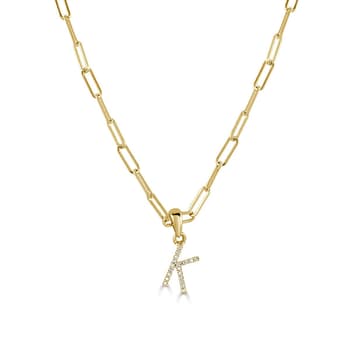 Diamond Classics™ 14kt. Gold Initial K Paperclip Necklace - Boscov's