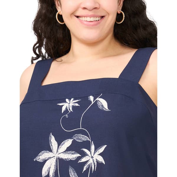 Plus Size MSK Sleeveless Square Neck Floral Maxi Dress