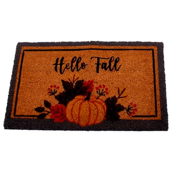 Hello Fall Pumpkin Coir Doormat - Boscov's