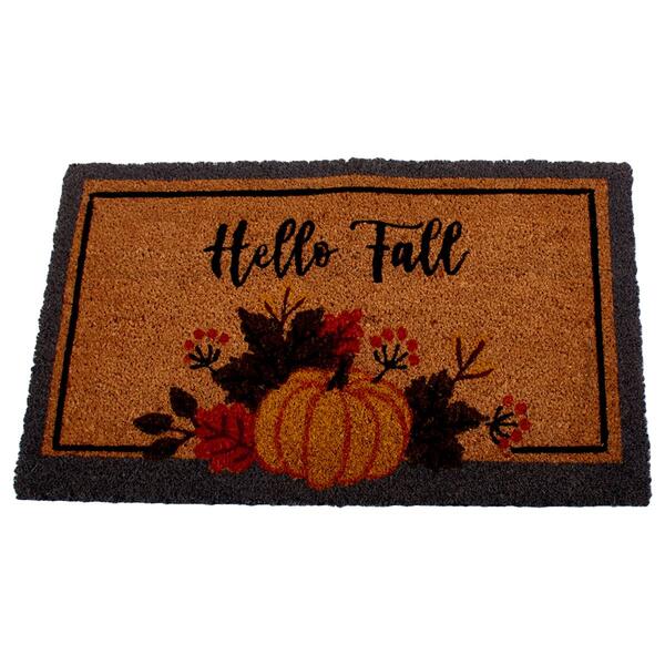 Hello Fall Pumpkin Coir Doormat - image 