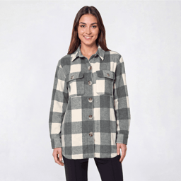 Womens Mountain Ridge Long Sleeve Twill Checkered Shacket