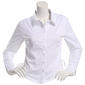 Juniors No Comment Long Sleeve Poplin Button Front Top - White - image 1